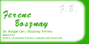 ferenc bosznay business card